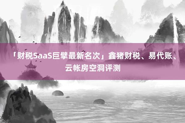 「财税SaaS巨擘最新名次」鑫猪财税、易代账、云帐房空洞评测