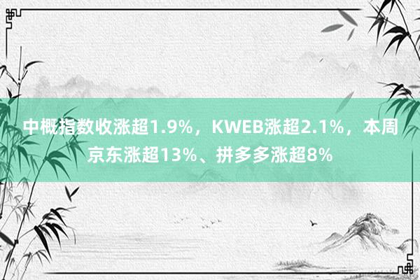 中概指数收涨超1.9%，KWEB涨超2.1%，本周京东涨超13%、拼多多涨超8%