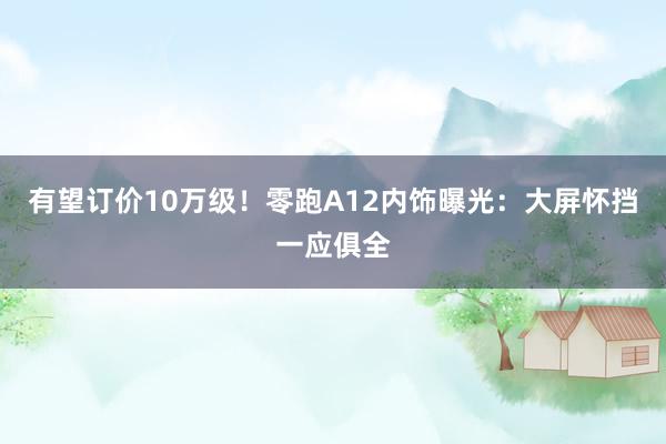 有望订价10万级！零跑A12内饰曝光：大屏怀挡一应俱全