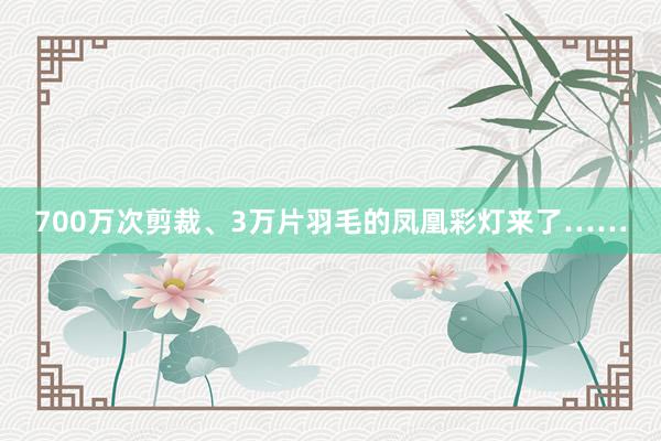 700万次剪裁、3万片羽毛的凤凰彩灯来了……