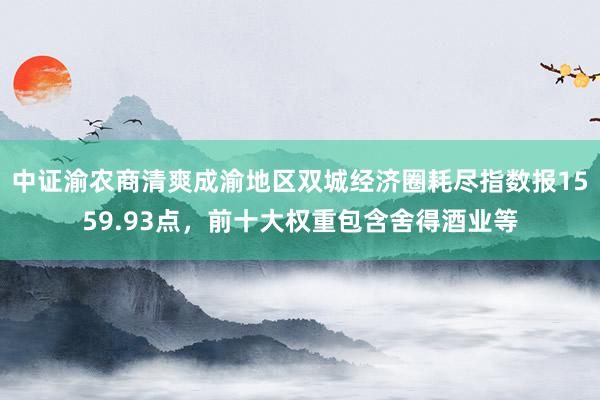 中证渝农商清爽成渝地区双城经济圈耗尽指数报1559.93点，前十大权重包含舍得酒业等