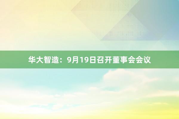 华大智造：9月19日召开董事会会议