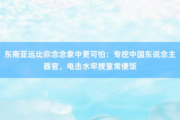 东南亚远比你念念象中更可怕：专挖中国东说念主器官，电击水牢授室常便饭