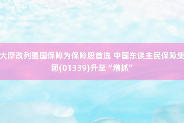 大摩改列盟国保障为保障股首选 中国东谈主民保障集团(01339)升至“增抓”